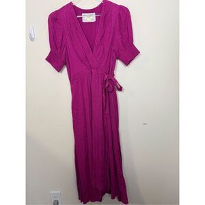 Anthropologie Maeve Breanna Wrap 6 Short Sleeve High Low Midi